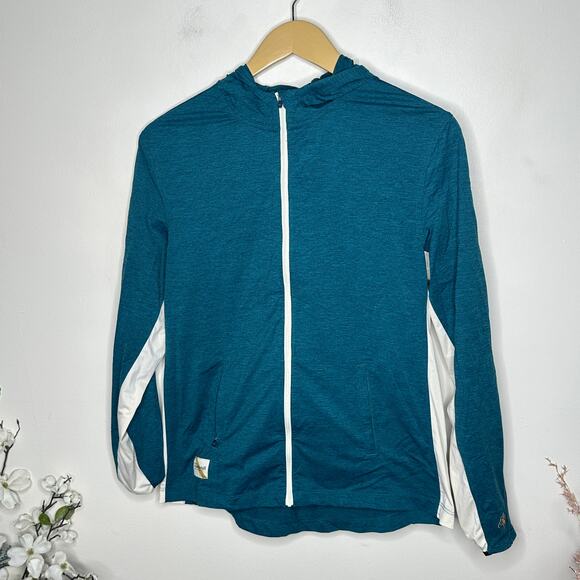 TRACKSMITH The Session Hooded Jacket Teal Blue Sz L $148 {H17} - Picture 2 of 5